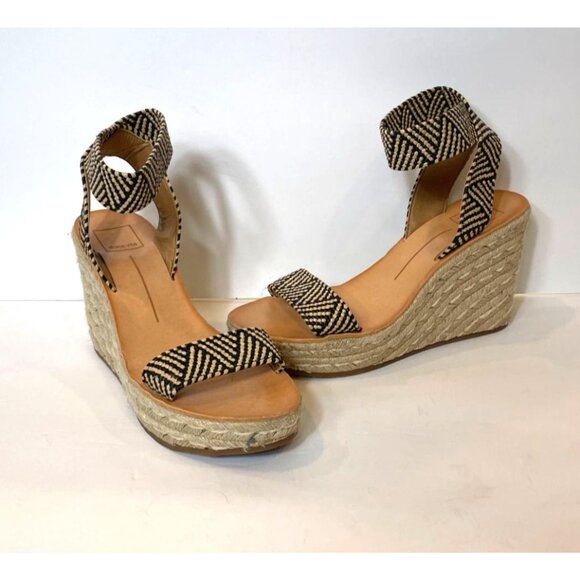 Dolce Vita Pia Espadrille Jute Wrapped Wedge Sandals Size 8 Natural Multi Color - Picture 2 of 9